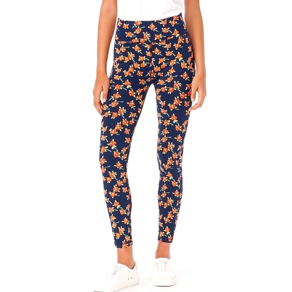 J. Crew Pants - J.Crew 7/8 high-rise leggings -M-Navy poppy field